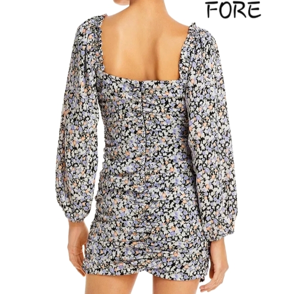 FORE Ruched Floral Mini Dress - Picture 2 of 7